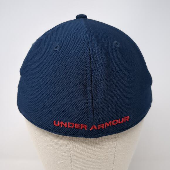 Under Armour Fitted Baseball Cap Blue Medium Classic Fit Embroidered Patriotic - Picture 6 of 9